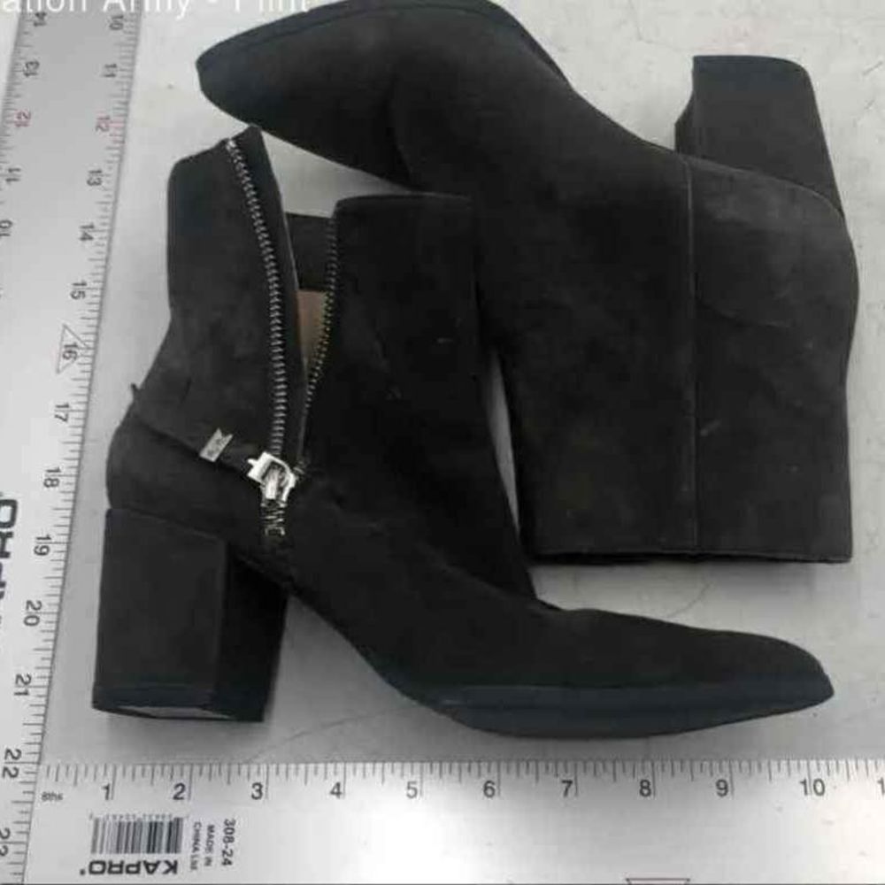 Michael Kors MK Designer Dawson Black Suede Zip Up Ankle Booties Size 5.5 - Picture 3 of 8